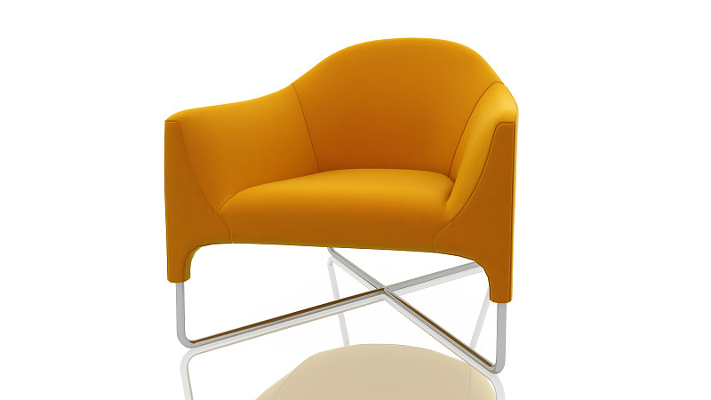 橙色,椅子,椅子靠背,扶手椅,座位,水平画幅,纺织品,无人,时尚,白色背景