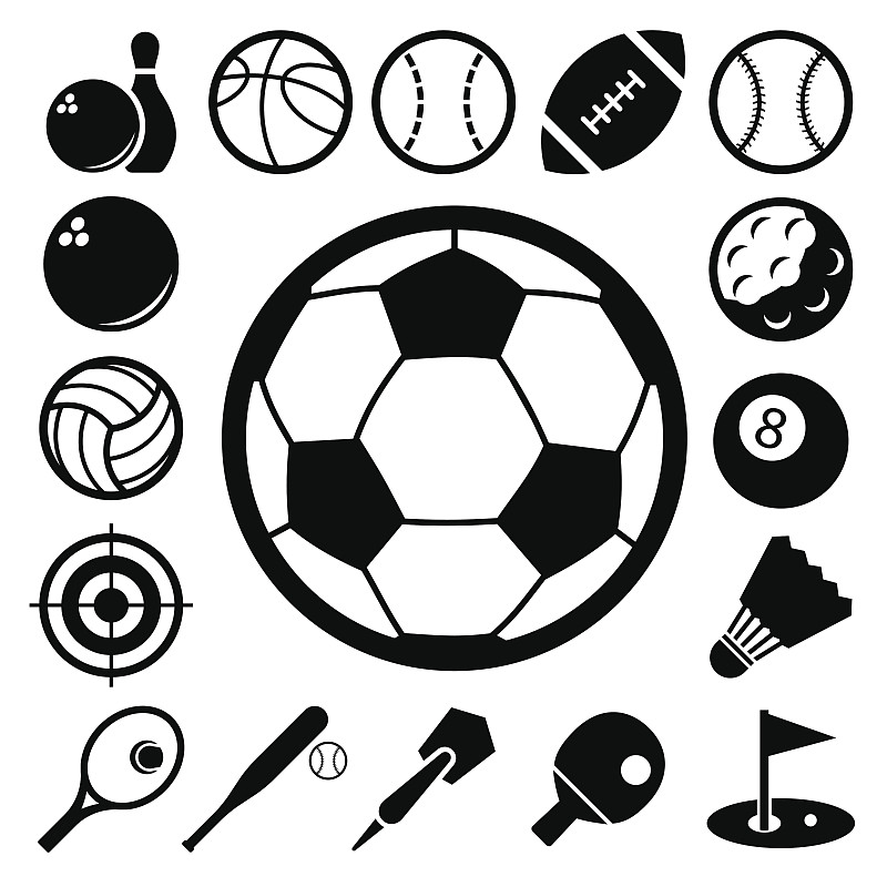 运动,计算机图标,黑白图片,足球,排球,橄榄球,垒球,保龄球,羽毛球,足球运动