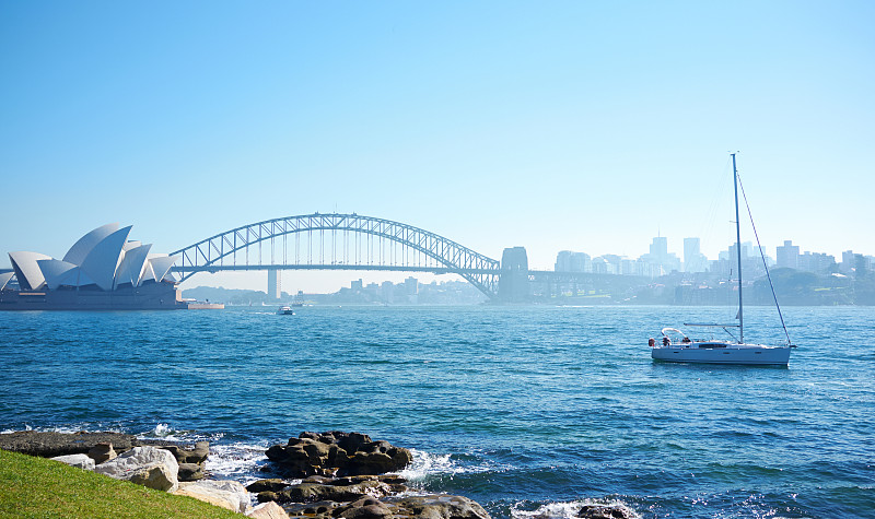 悉尼港湾,麦考利夫人角,悉尼歌剧院,歌剧院,悉尼港桥,海岬,水,留白,新南威尔士,休闲活动