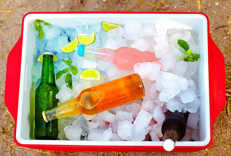 饮料,夏天,多色的,冷却盒,冷,冷却器,冰,冰箱,精神振作,寒冷