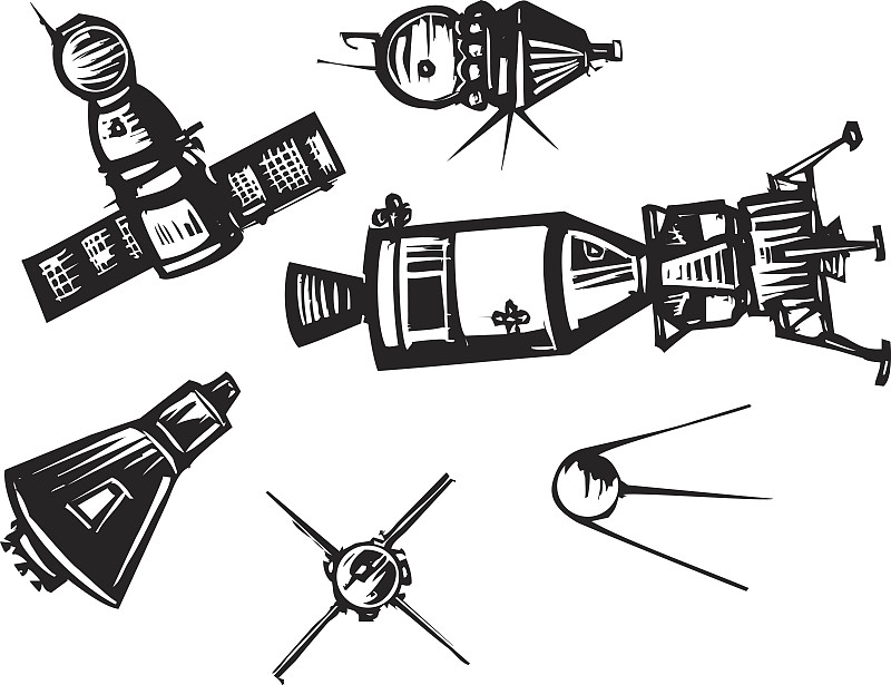 太空船,兰德,宇航员,土星,月亮,绘画插图,卫星,火箭,俄罗斯,阿波罗号航天计划