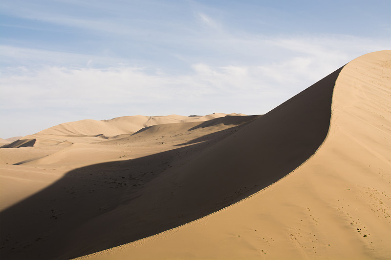 沙丘,沙漠,敦煌,戈壁滩,甘肃省,水平画幅,沙子,无人,中国,地平线
