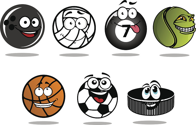 卡通,球体,吉祥物,冰球,运动头盔,球,奖杯,休闲活动,绘画插图,台球