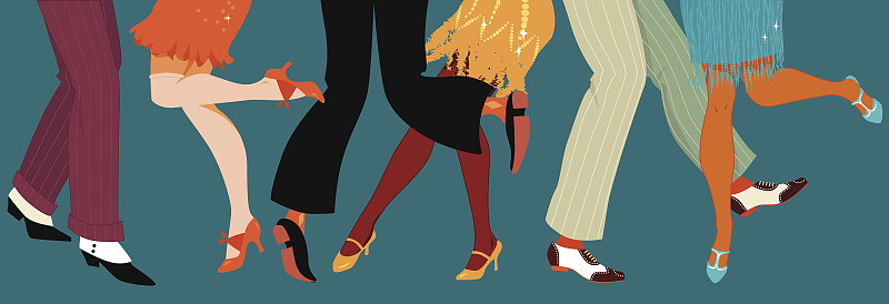 20年代风格,挡板的风格,牛津鞋,t字带鞋,1920年-1929年,高统靴,查尔斯顿舞,art,deco风格,舞蹈