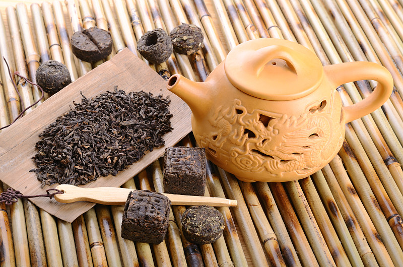 中国茶,茶砖,普洱茶,茶叶,象形文字,褐色,席子,水平画幅,块状,干花