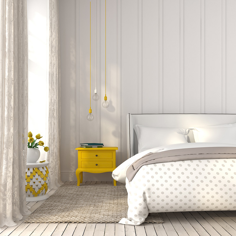 卧室,黄色,光,床头柜,形状,墙,郁金香,无人,家庭生活,地毯