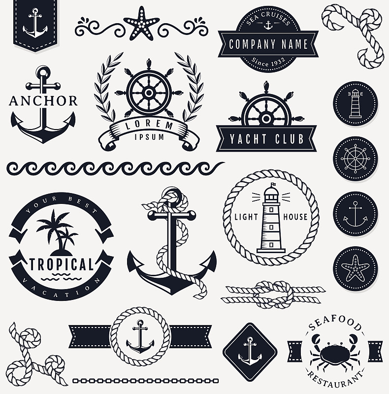 船,海洋,矢量,式样,化学元素周期表,水手,游艇码头,锚,装饰标志,绳子