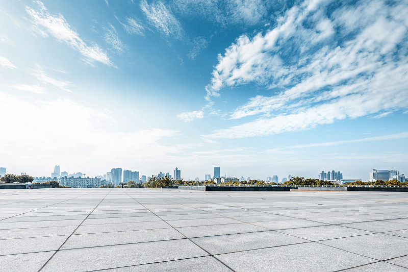 空的,室内地面,天空,方形画幅,广场,市区路,白昼,水泥,全景,路