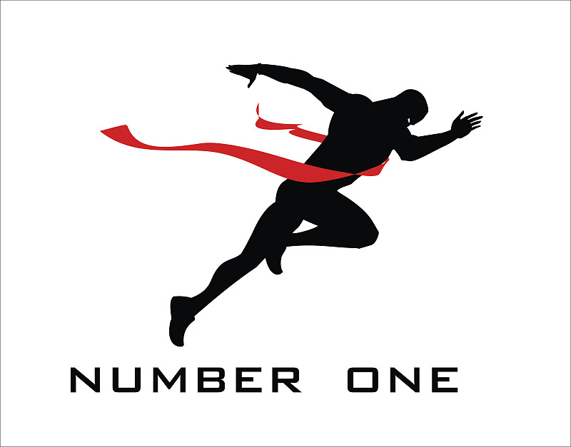 终点线,数字1,短跑,男子赛道,球门,马拉松赛跑,运动员,前面,绘画插图,第一名