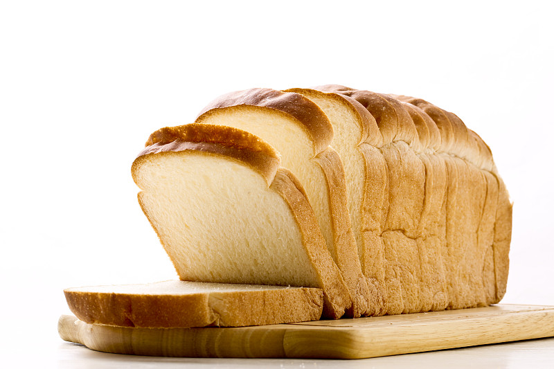 面包,简单,早餐,水平画幅,膳食,白色背景,面包店,材料,白面包,2015年