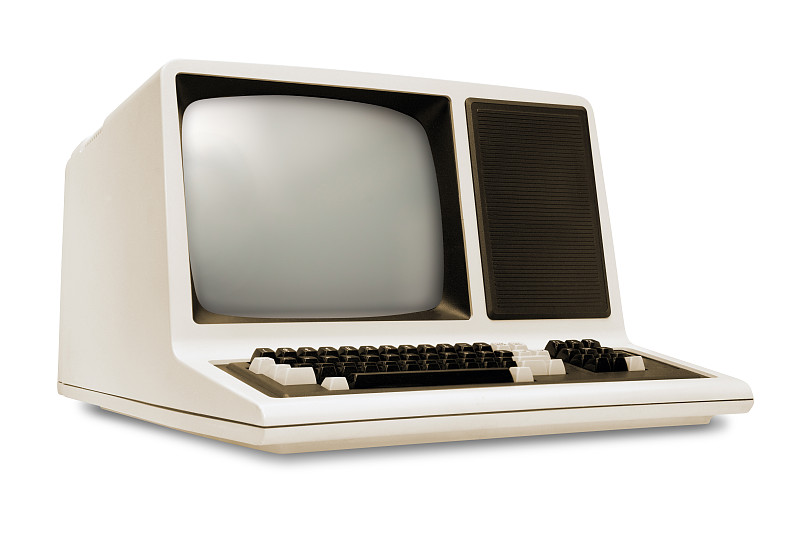 主机,白色背景,计算机键盘,显示器,80年代风格,圆形,复兴时期风格,阴极显象管,计算机,复古风格