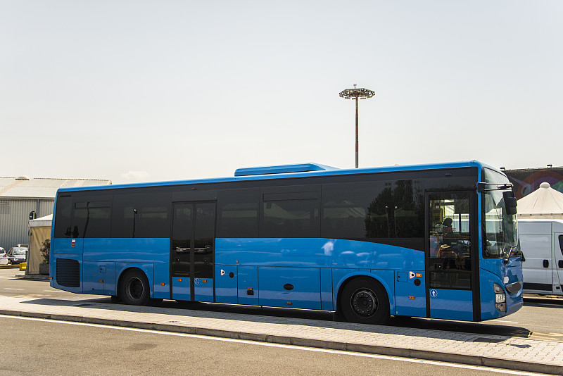 巴士,蓝色,长途车,观光巴士,反光器,公共交通,前灯,格柵,保险杠,公园
