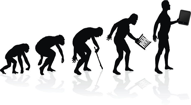 技术,男人,达尔文,穴居人,猴子,猿,家谱,算盘,起源,笔记本电脑