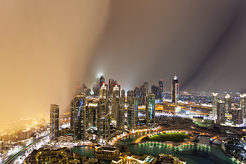 Sandsturm,über,downtown,Dubai
