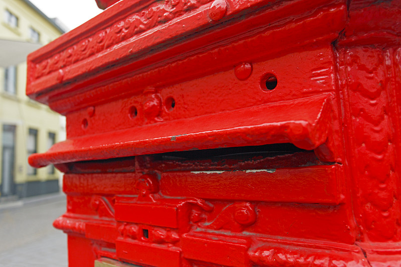古典式,金属,特写,红色,邮件,盒子,邮筒投信口,公共信箱,布鲁日,光圈
