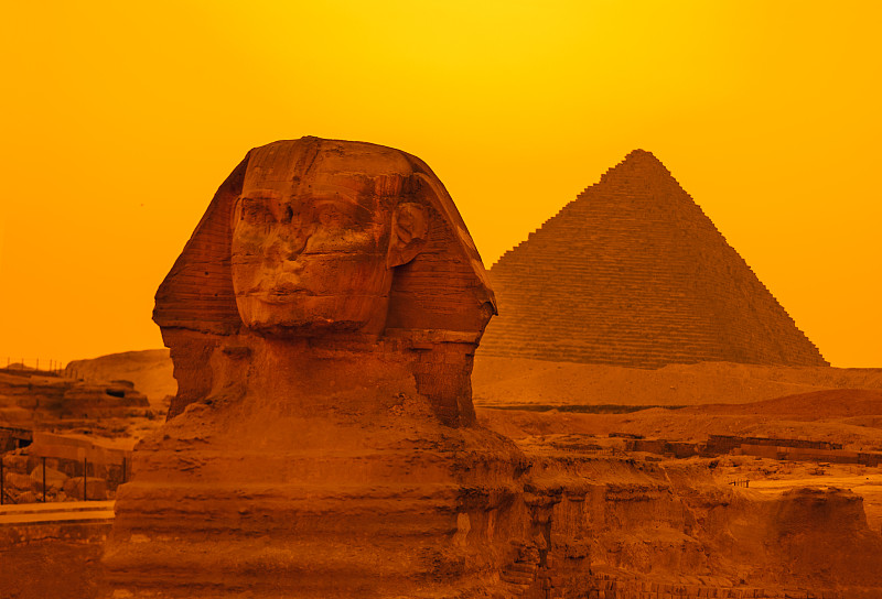 狮身人面像,吉萨金字塔群,史芬克斯无毛猫,吉萨,法老,开罗,动物无毛的表皮,水平画幅,埃及,非凡的