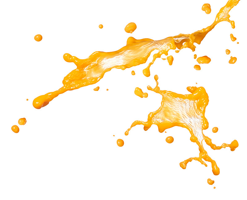 橙汁,果汁,橙子,橙色,水平画幅,无人,白色背景,背景分离,饮料,水滴