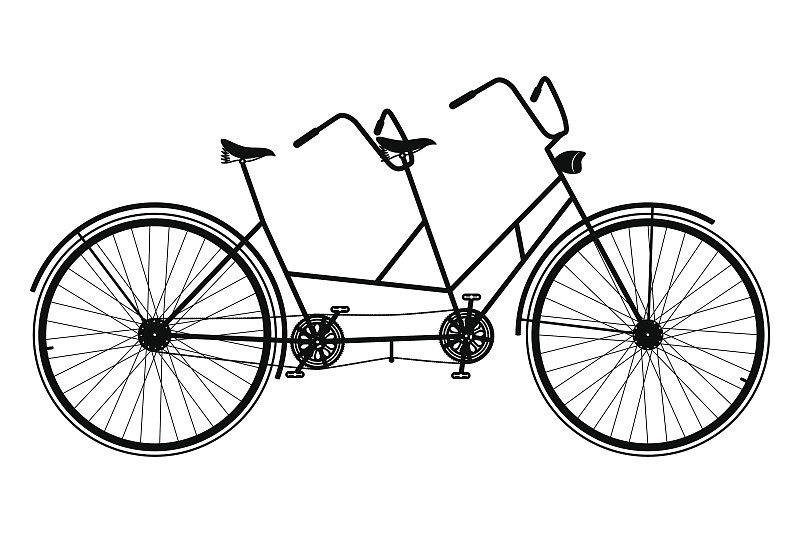 双人自行车,一前一后,圣西蒙,素描餐厅,数字2,车座,请柬,脚踏车,贺卡,运动