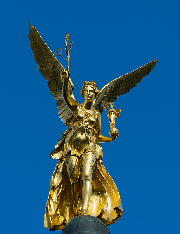 慕尼黑,天使,胜利女神,希腊女神,一个物体,华贵,古董,古典式,户外,晴朗