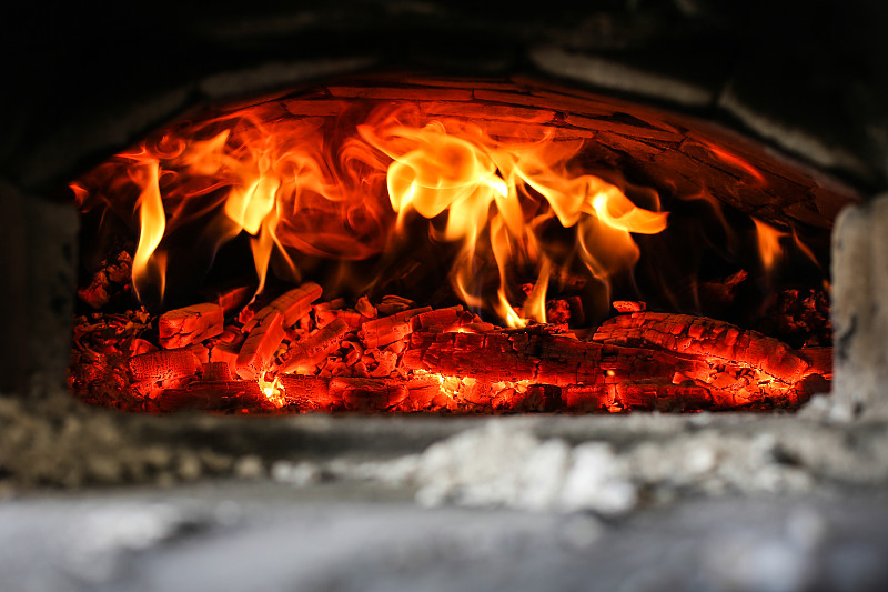 烤炉,木制,披萨烤箱,壁炉膛,火炉,火盆,披萨店,正面视角,古典式,石材