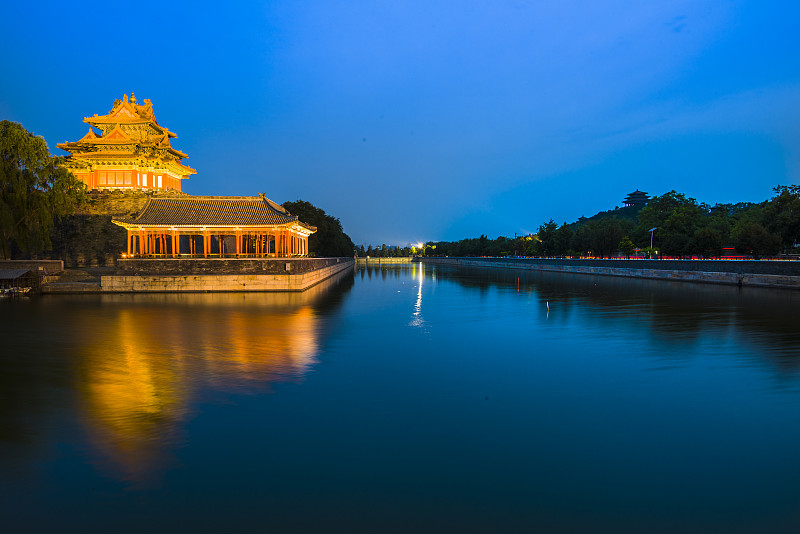北京,故宫,清朝,明朝风格,水,水平画幅,天空,古老的,古典式,都市风景
