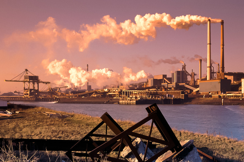 钢厂,艾默伊登,北海运河,温室气体,浓烟,工业,阿姆斯特丹,环境,自然神力,建筑业