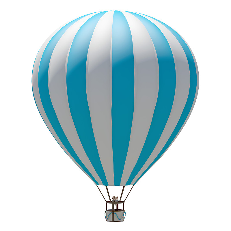 热气球,风,飞艇,热,白色背景,篮子,背景分离,方形画幅,自由,明亮
