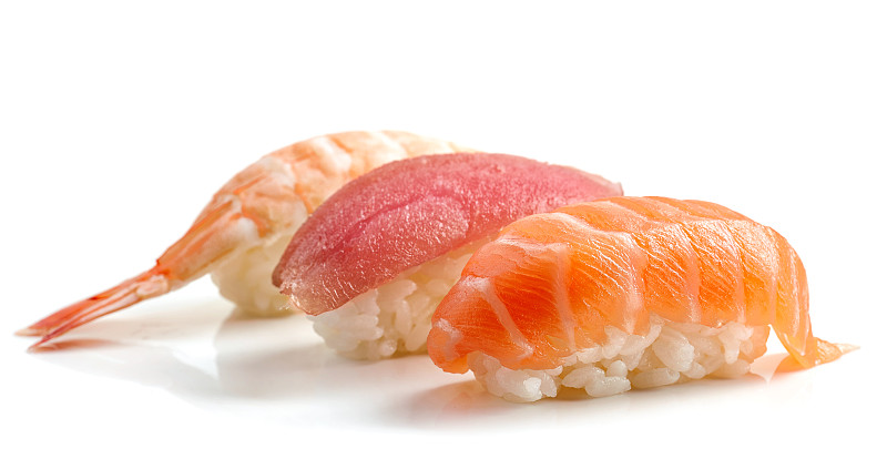 寿司,多样,鲔鱼,三文鱼,生鱼片,日本食品,日本青酒,虾,清新,背景分离