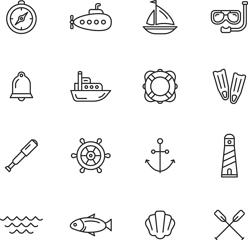 船,计算机图标,水,车轮,桨,面罩,望远镜,客船,浮标,形状