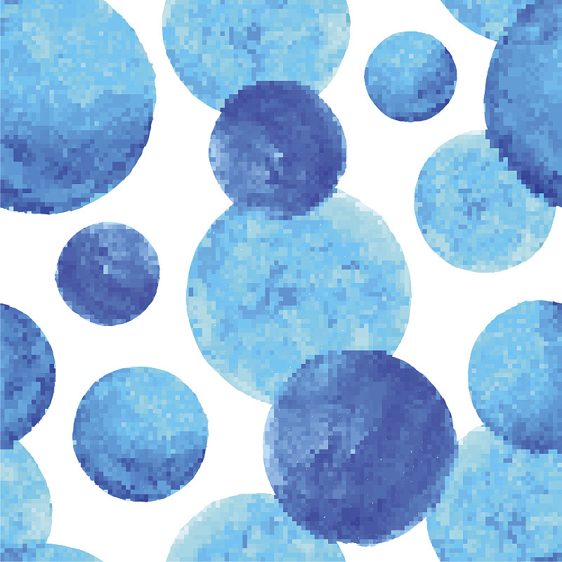 矢量,圆形,涂料,四方连续纹样,蓝色,水彩画,圆点,水,纹理效果