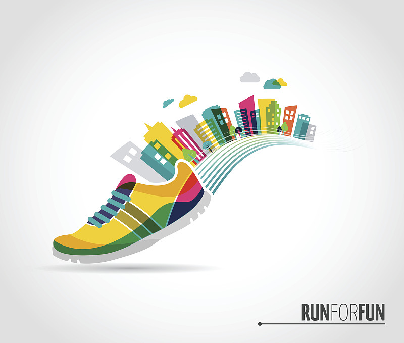 慢跑,矢量,海报,伦敦城,运动鞋,马拉松赛跑,鞋子,鞋带,运动,女人