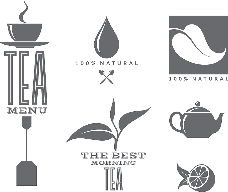茶树,茶壶,茶,茶包,茶匙,无人,绘画插图,符号,热饮,古典式