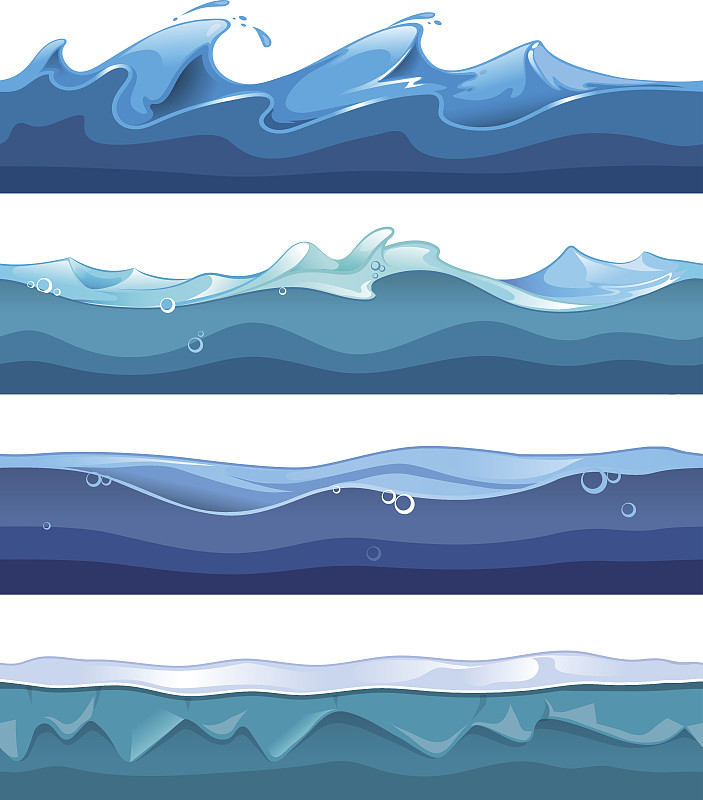 矢量,海洋,波浪,背景,水,无人,绘画插图,湿,四方连续纹样,计算机制图