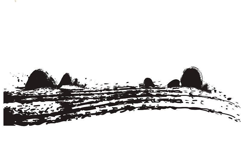山,风景,墨水和刷子,水墨画,自然,彩色图片,无人,绘画插图,剪贴画,艺术品