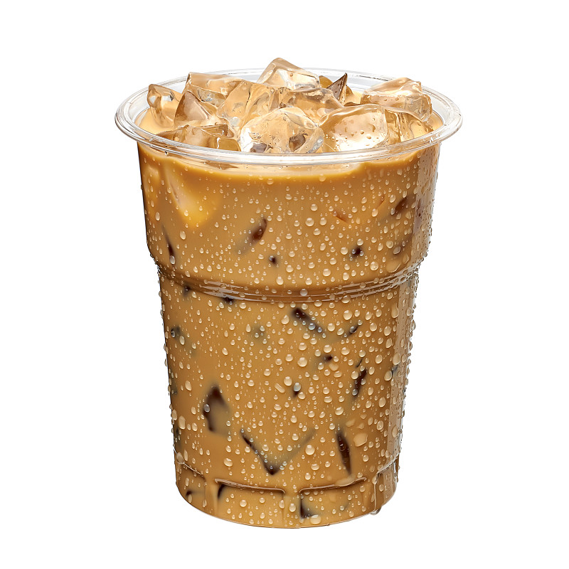 冰咖啡,一次性杯子,褐色,寒冷,无人,奶昔,白色背景,背景分离,饮料,摩卡咖啡