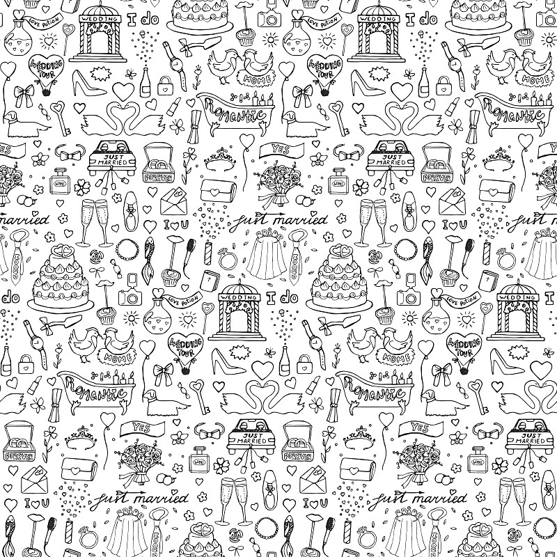 乱画,婚礼,式样,举起手,机场出租车,贺卡,绘画插图,古典式,高跟鞋,香槟
