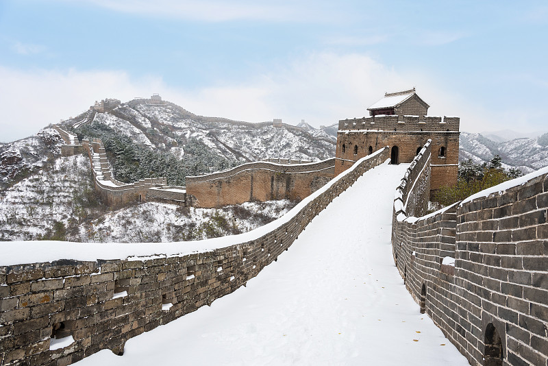 雪,北京,天空,水平画幅,无人,东亚,户外,国际著名景点,冬天,远古的