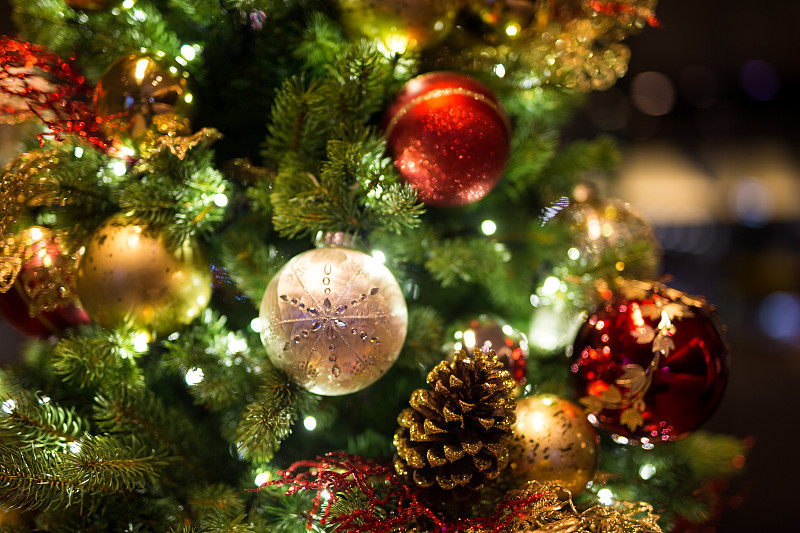 背景,晚会,柔焦,圣诞树,圣诞装饰物,圣诞小彩灯,圣诞装饰,华丽的,圣诞礼物