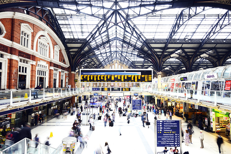 利物浦街地铁站,车站月台,英格兰,伦敦,欧洲之星,利物浦街火车站,地铁站,火车站,伦敦地铁,车站