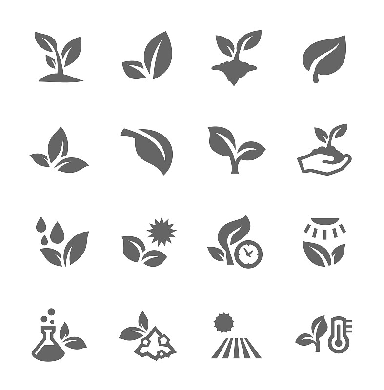 计算机图标,植物群,秧苗,花蕾,种子,新生活,叶子,泥土,环境保护,符号