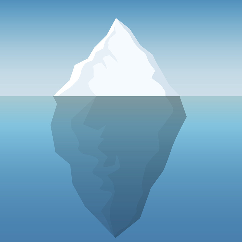 冰山,在下面,水,无人,绘画插图,符号,偏远的,平面图形,冬天,矢量