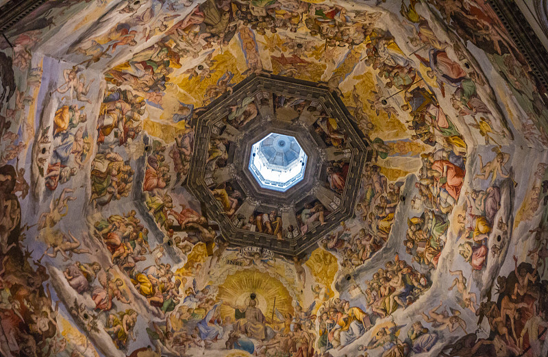 佛罗伦萨,天花板,里面,袖珍画,美术绘画,彩色玻璃,泥墙画