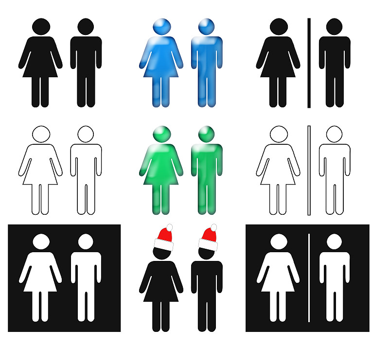 男性,洗手间标志,计算机图标,女性,浴室,水平画幅,形状,绘画插图,符号,标签