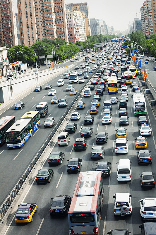 公路,北京,拥挤的,交通堵塞,垂直画幅,无人,市区路,忙碌,陆用车,交通