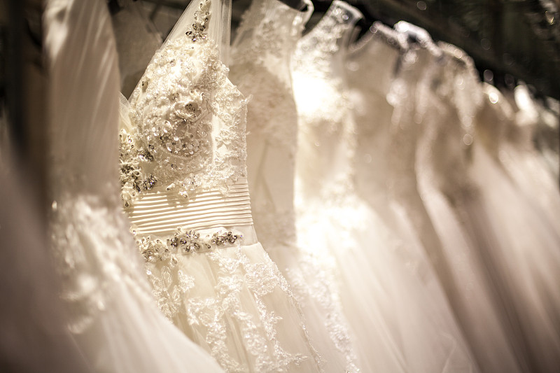 婚纱,支架,水平画幅,连衣裙,时尚,白色,衣架,刺绣,婚礼,华贵
