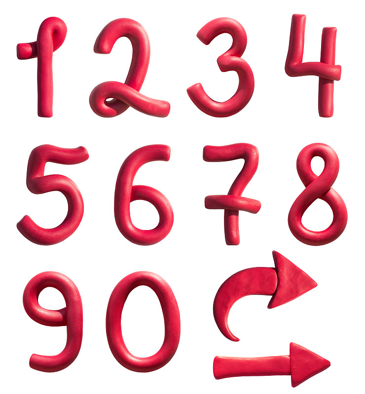数字,手艺,油灰,红色,儿童游戏陶土,垂直画幅,形状,无人,数学,箭头符号