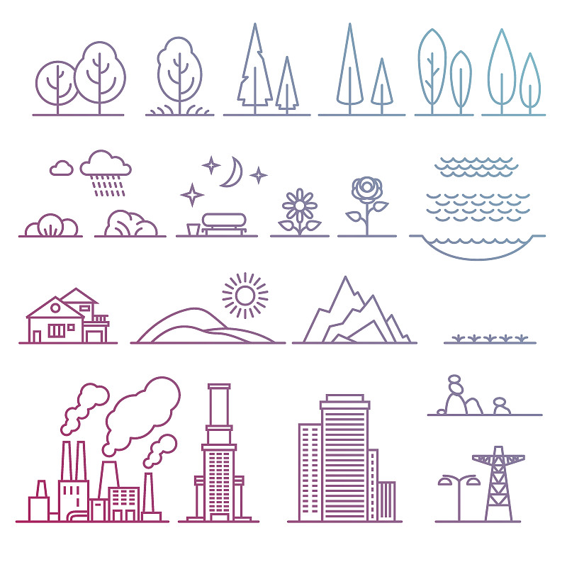 地形,天气,水,仓库,无人,绘画插图,符号,计算机制图,计算机图形学,户外