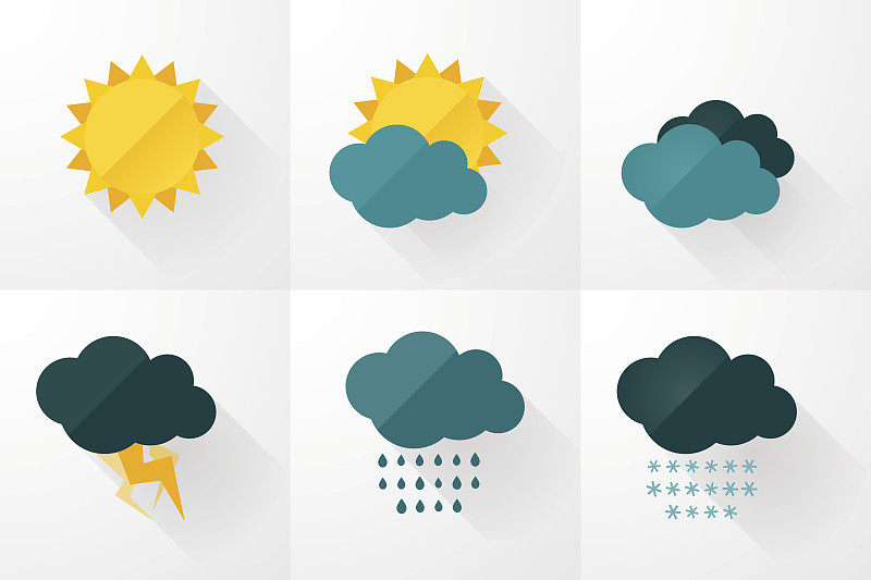 天气,扁平化设计,计算机图标,矢量,雨,太阳,日光,云,气候,寒冷