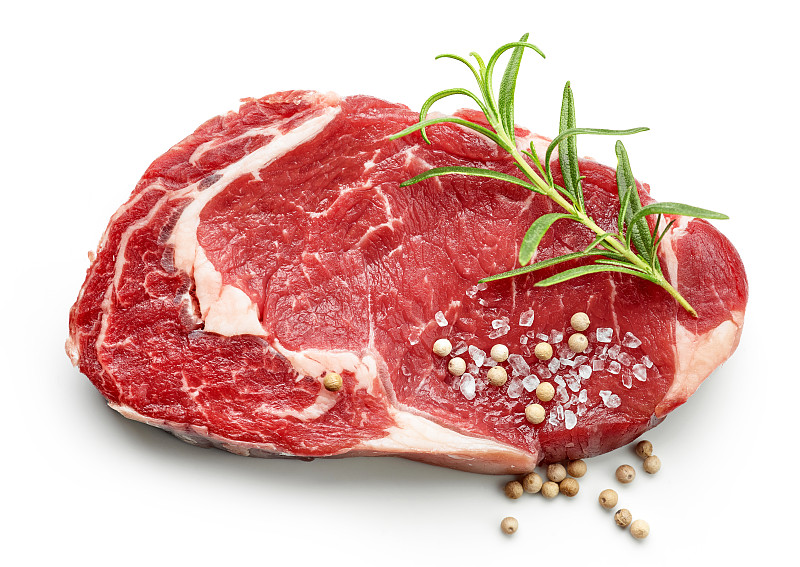 生食,牛排,清新,香料,小牛肉,牛肉,牛,肉,沙朗牛排,正上方视角