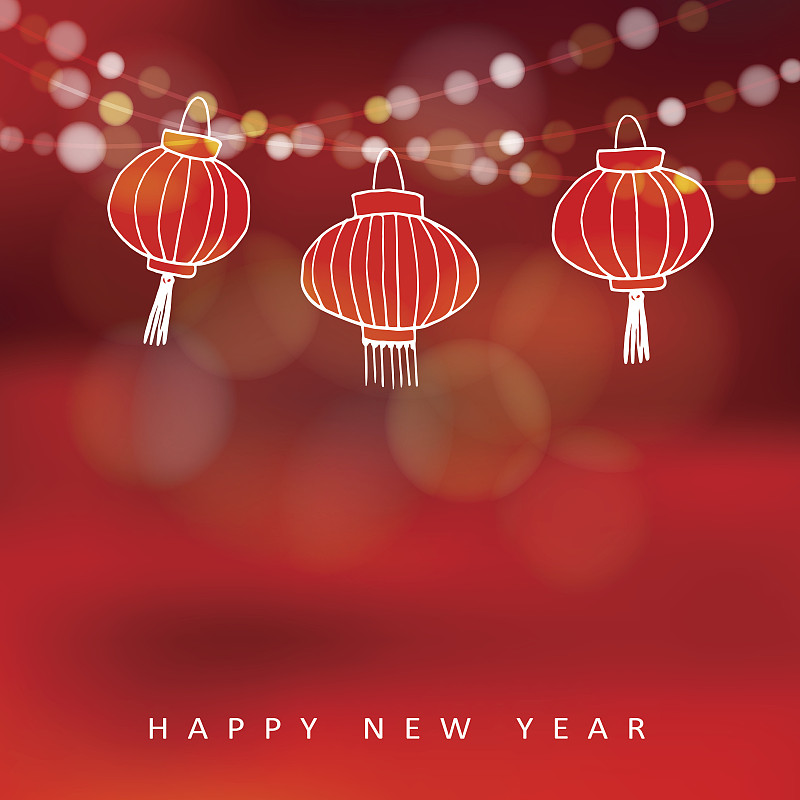 纸灯笼,矢量,新年卡,动物手,春节,中国元宵节,线绳,佛教,灯笼,中国灯笼